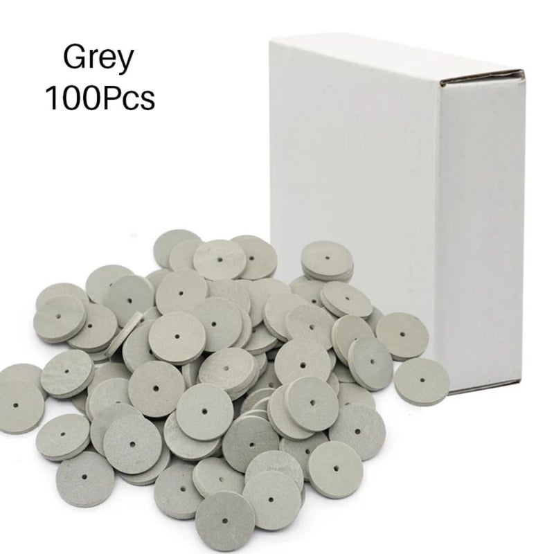 SeeFDENT 100Pcs/Box Dental Silicone Rubber Polishing Grinding Wheels, Rotary Tool Lab Jewelry Polishing Disc Burs 2.35mm Shank Mandrel 4Types (Ultra Fine) - Image 2